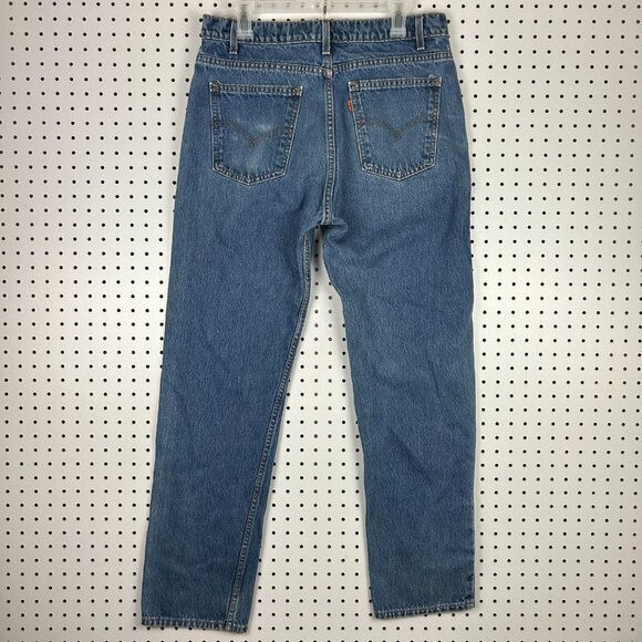 Levis 505 Straight Leg Regular Fit 90s Vtg Jeans 34x32 Blue Medium READ USA Made - Picture 1 of 8